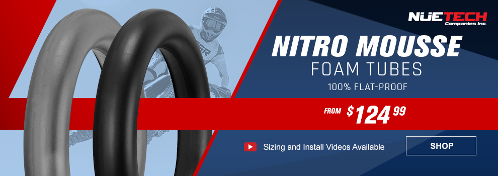 Nuetech Companies Inc. Nitro Mousse Foam Tubes 100 percent flat-proof, from one hundred and twenty four dollars and ninety nine cents, sizing and install videos available, shop button